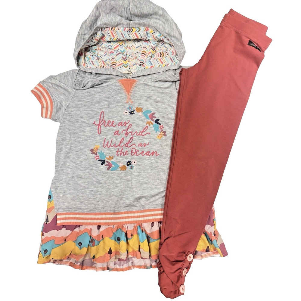 Matilda Jane Outfit Girls Hoodie & Leggings - Wonderment Wild & Free Stripes 10